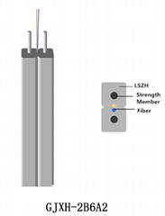 GJXH GJXCH 1,2,4,6Cores FTTH flat indoor/outdoor fiber optic cable Drop Cable