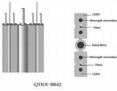 ftth indoor fiber optic cable 2 steel wire 1 core fiber jumper patch cord