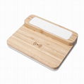 Bamboo Wireless Charger with warm night light 1