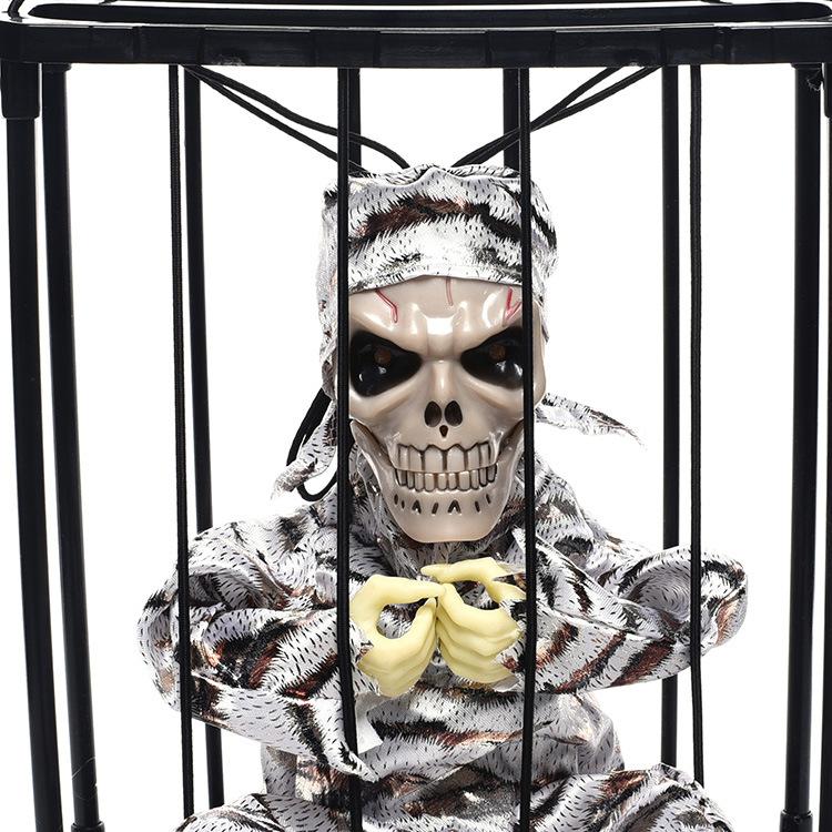 Halloween decorations cage ghost pendants electric trick props led toy haunted 