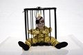 Halloween decorations cage ghost pendants electric trick props led toy haunted  5