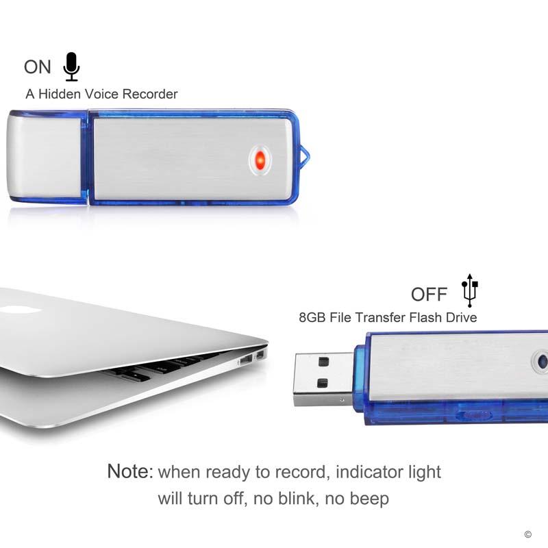 8GB Mini USB Flash Drive Dictaphone Rechargeable Voice Recordin 2