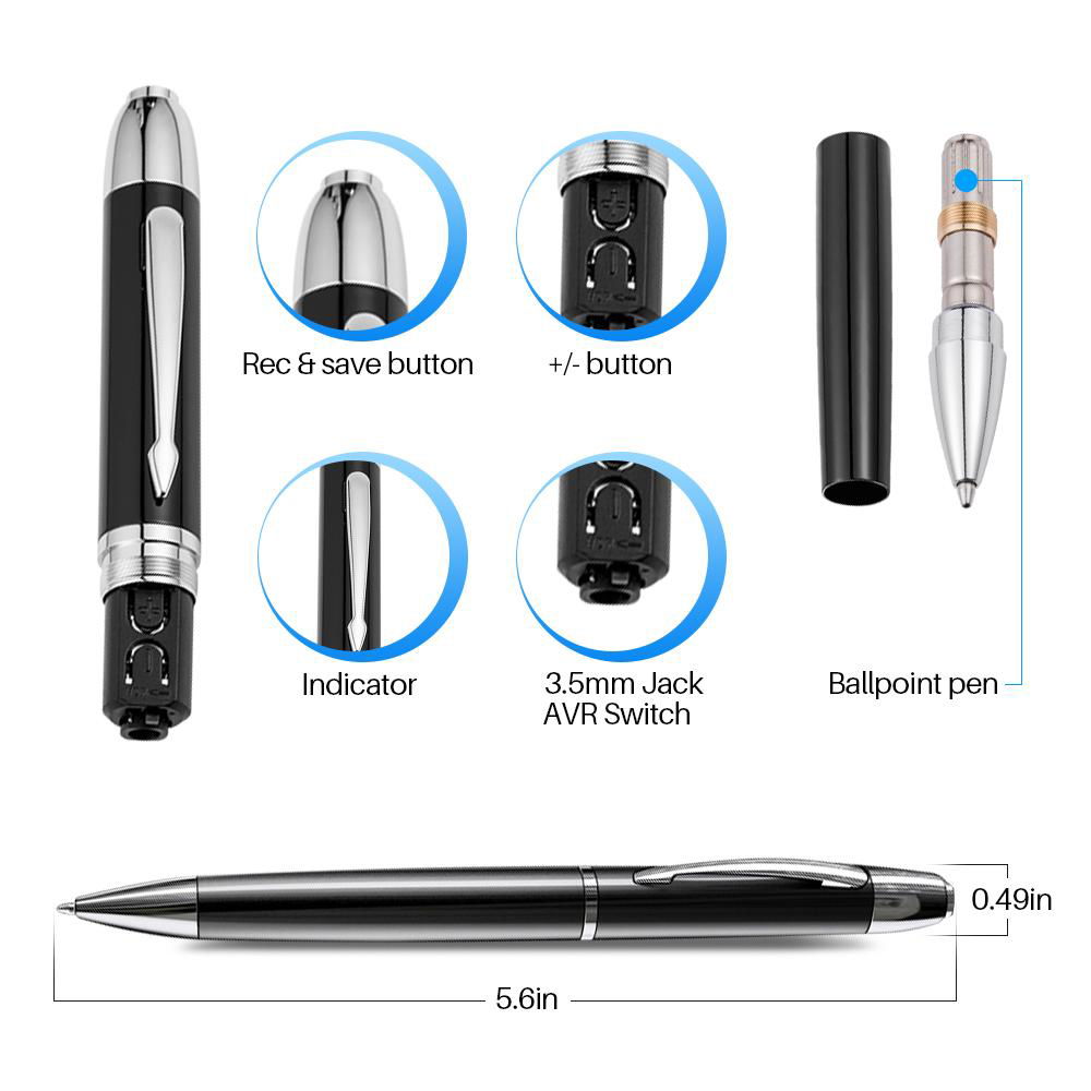 16GB Handheld Hidden Pen Digital Voice Recorder With MP3 Playing 4
