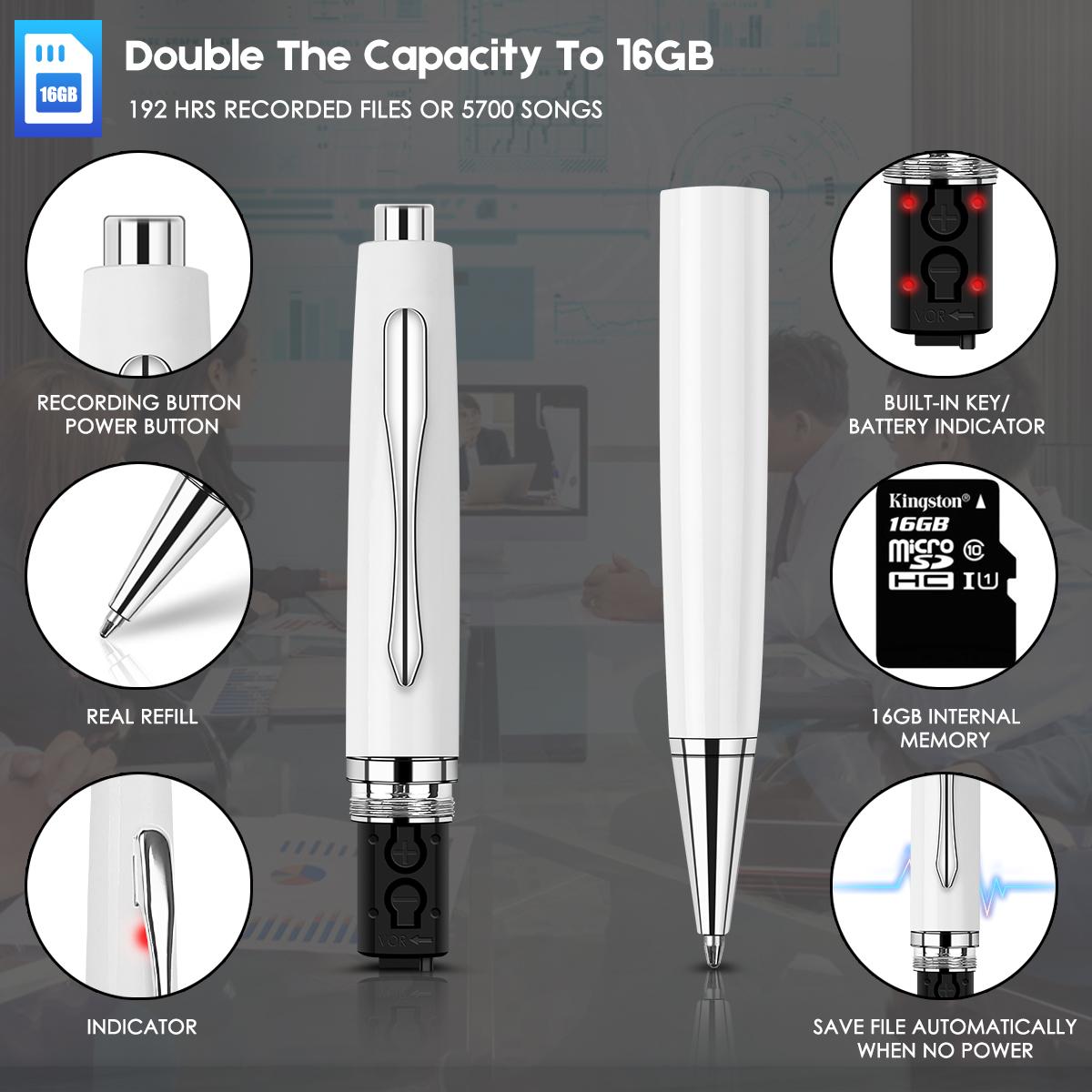 2020 New upgrade digital voice recorder pen micro hidden voice recorder 16GB 2