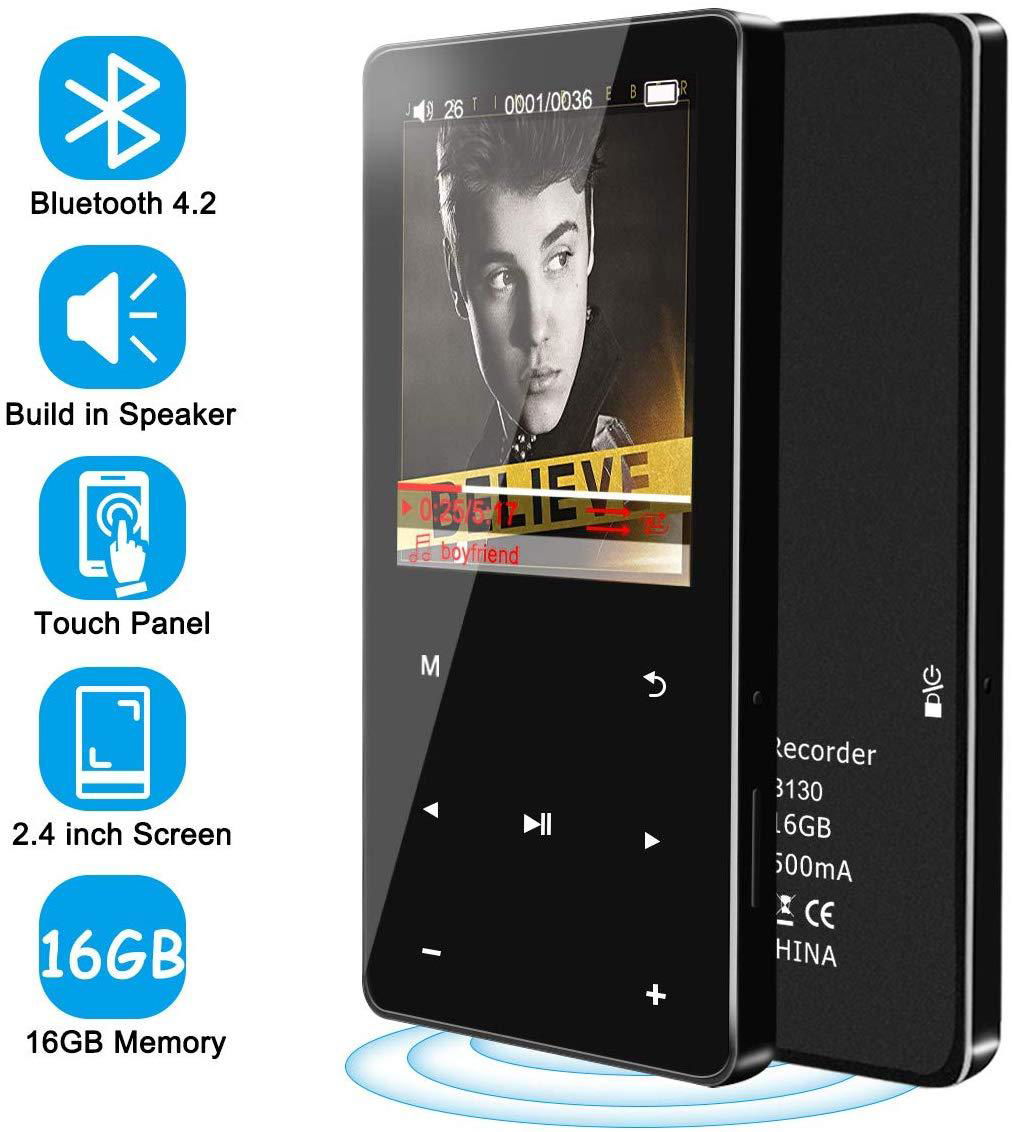 16GB MP3 Player with Bluetooth 4.2 Portable HiFi Lossless Sound MP3 Music Player