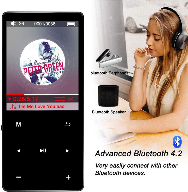 16GB MP3 Player with Bluetooth 4.2 Portable HiFi Lossless Sound MP3 Music Player 3