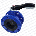 Bundor DN50~DN250 Handles flange butterfly valve Lever operated 2 inch flanged b
