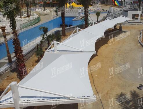 Water-Proof Pvdf Tensile Landscape Tent Membrane Structure Hotel Tent For Resort 2