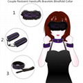 BDSM Leather Straps Couple Restraint Love Handcuffs Bracelets Blindfold Collar L 1