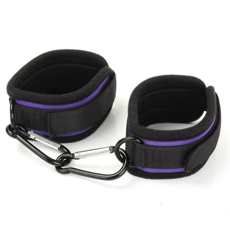 BDSM Leather Straps Couple Restraint Love Handcuffs Bracelets Blindfold Collar L 3