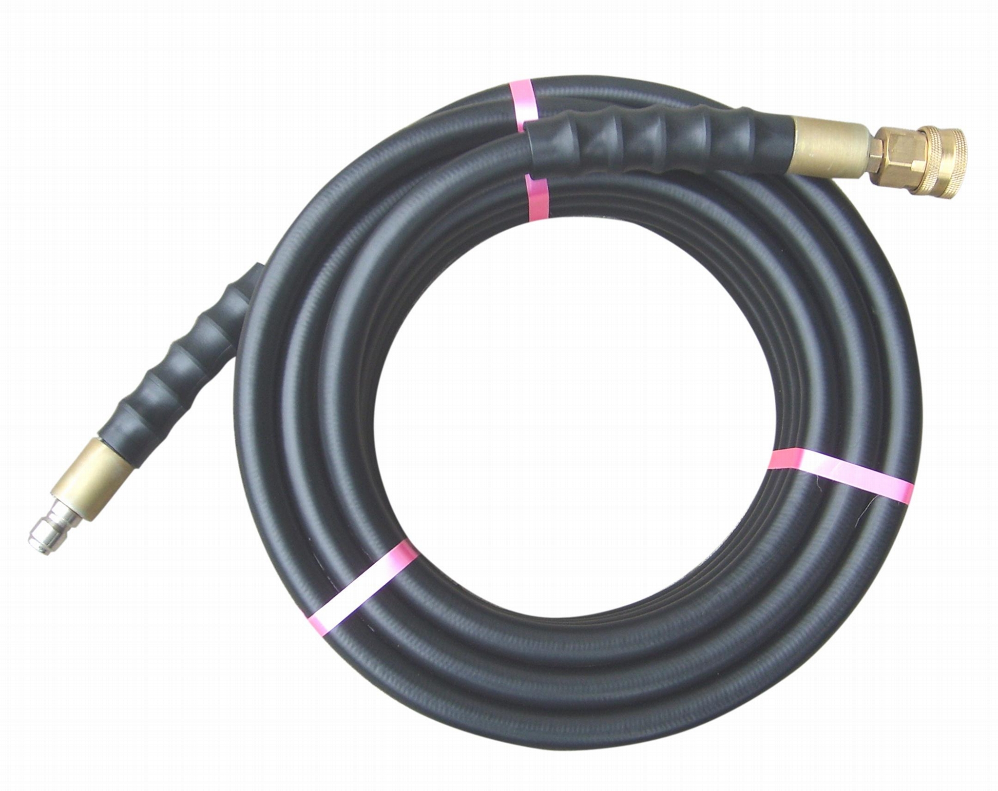 Black high pressure washing car equipment hose with quick connect
