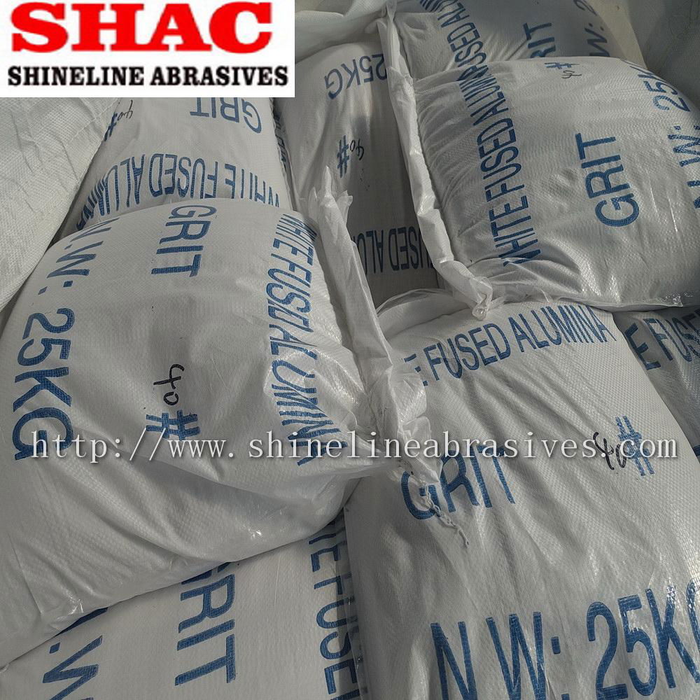 46 mesh White aluminium oxide abrasive blasting media 2