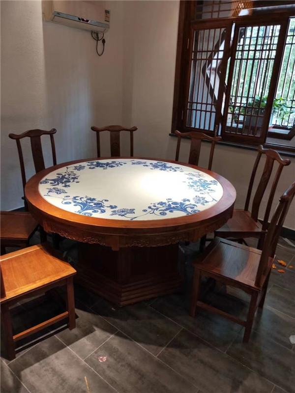 杭州餐厅实木桌椅沙发家具定制 2