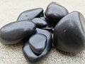Black high polished pebble for garden