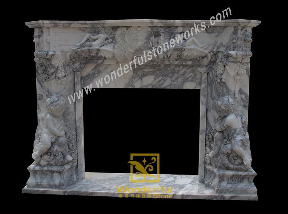 Marble fireplace mantel-WDF01