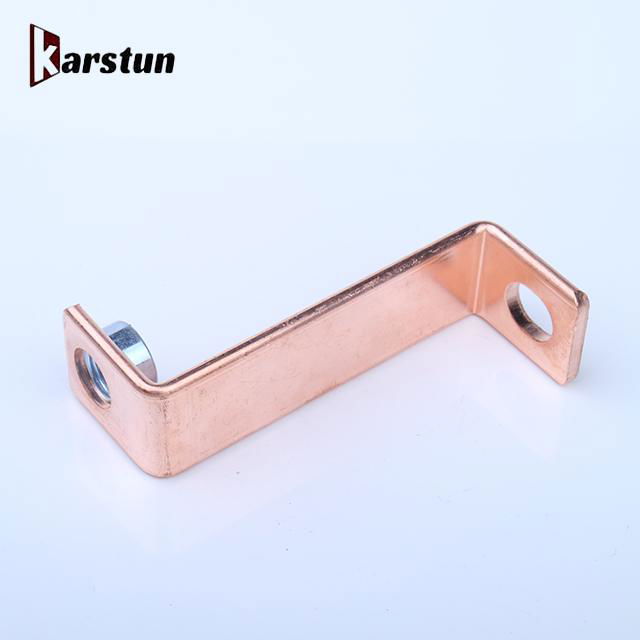 bare custom copper solid flat bus bar with round holes