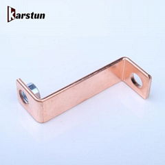 bare custom copper solid flat bus bar with round holes