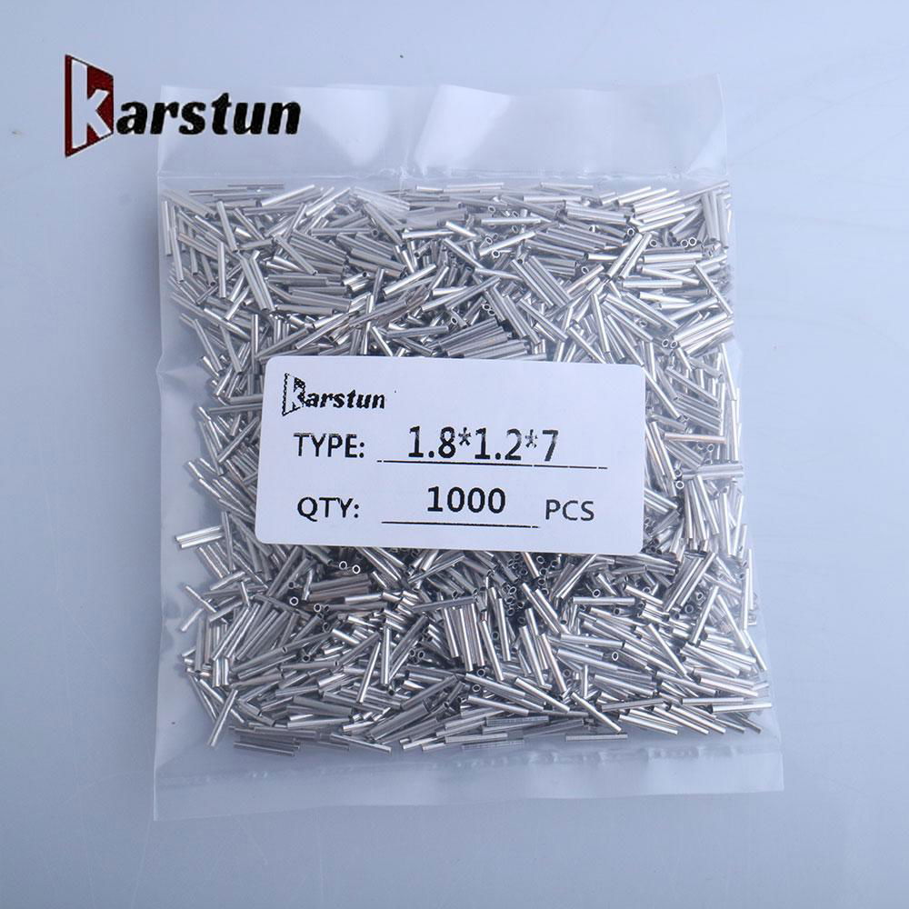 Fishing Wire Rope single hole 2.0*1.4*7mm Crimp  Aluminum Crimps round Sleeve 3