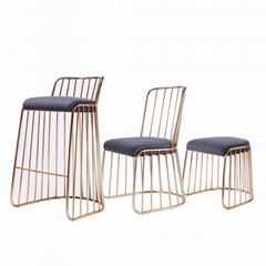 Modern Replica Designer Furniture Metal And Leather David Bar Stool