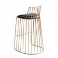 Modern Replica Designer Furniture Metal And Leather David Bar Stool 2