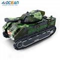 Battery operated deformation robot military army tank toys with light music