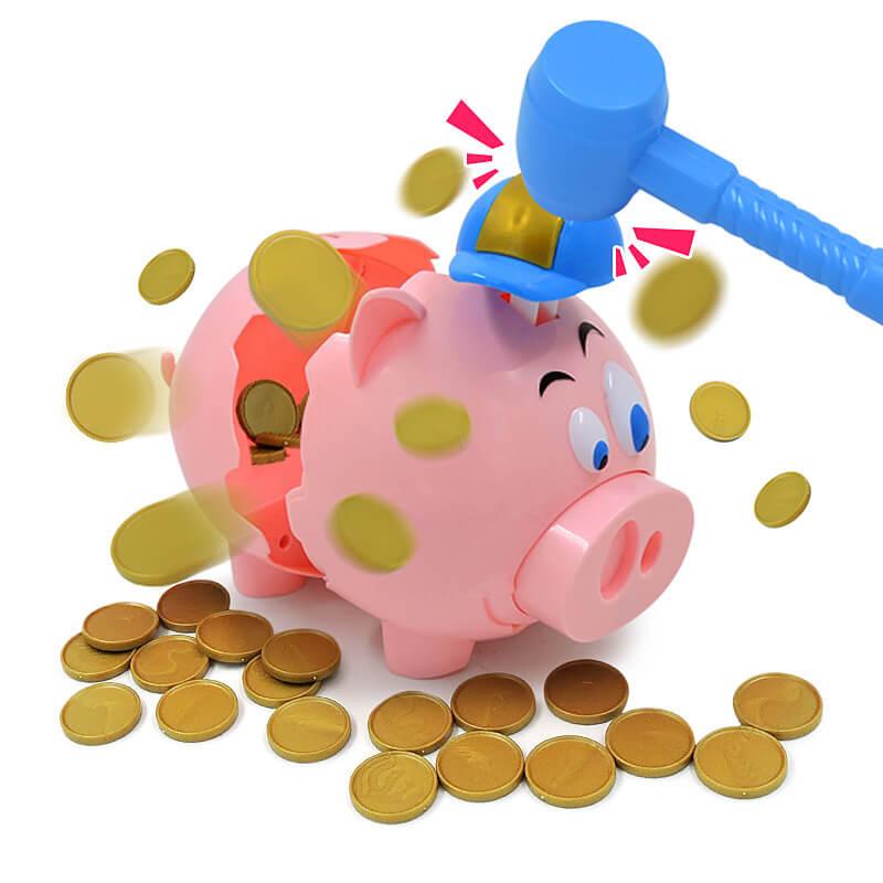 Indoor funny interactive hitting plastic exploding piggy bank kids toys games 1
