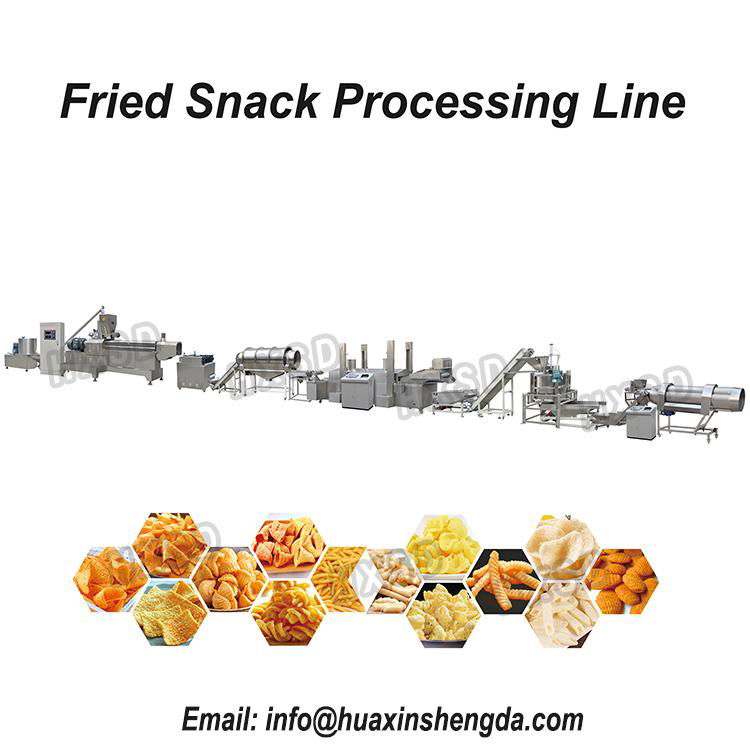 Automatic Fried Corn Flour 3D Bugles Snack Machine Pellet Snacks Food Making Mac