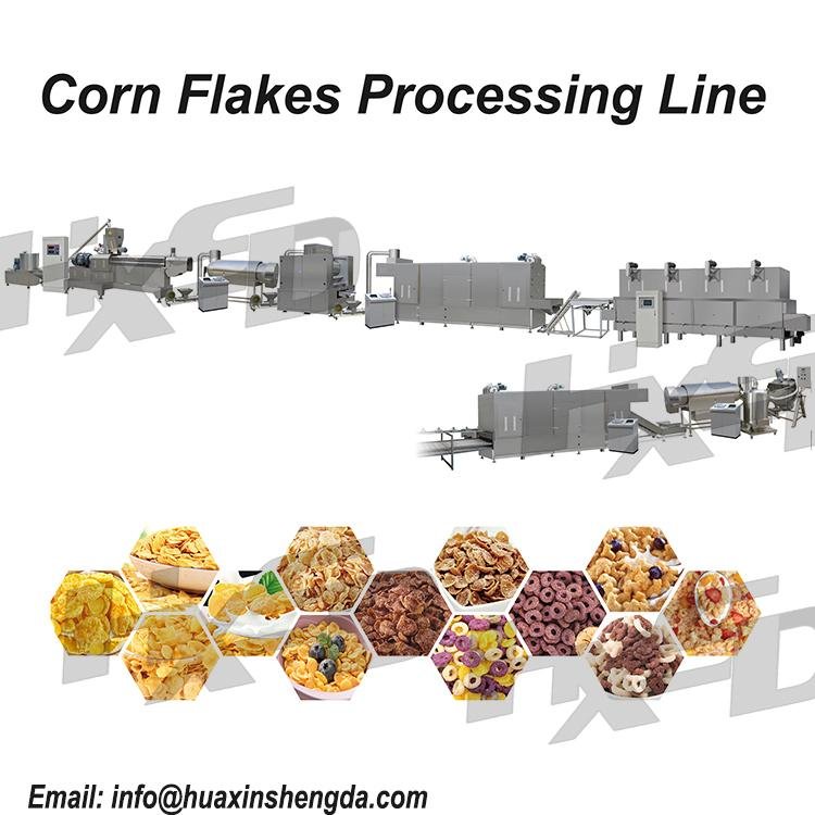Breakfast Cereal Corn Oat Flakes Processing Machine Equipment