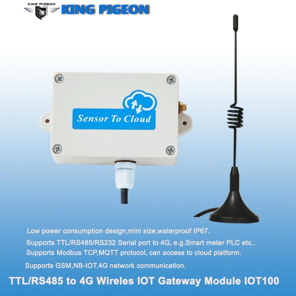 RS485 TTL RS232 to 4G wireless IoT gateway module IoT100 support MQTT Modbus 4