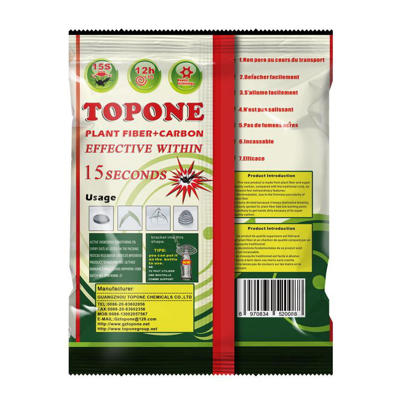 Natural eco-friendly materials TOPONE PLANT FIBER MOSQUITO COIL 2