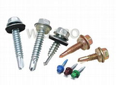 Hexagon head self drilling screw with EPDM washer