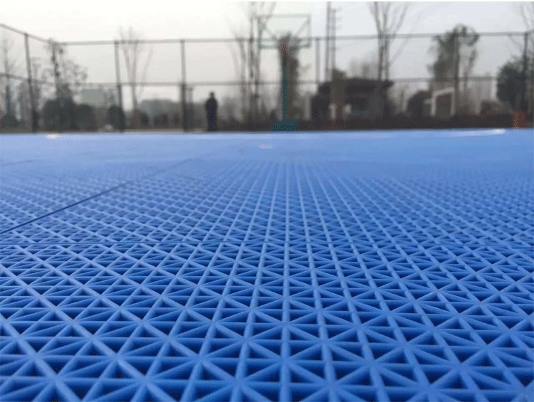 湖南長沙室外球場拼裝地板籃球場塑膠網球場施工 2