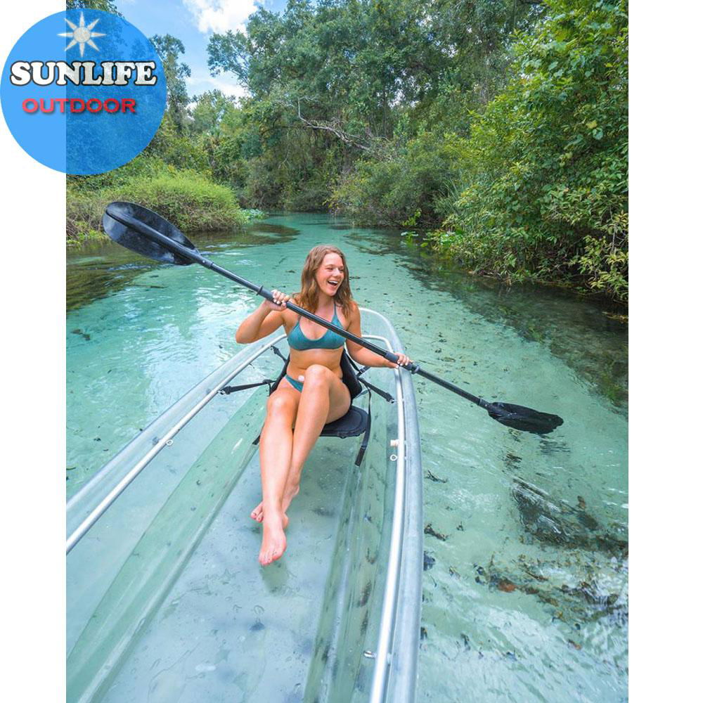 Sunlife kayak clear aluminum and clear bottom 2 person kayak 3