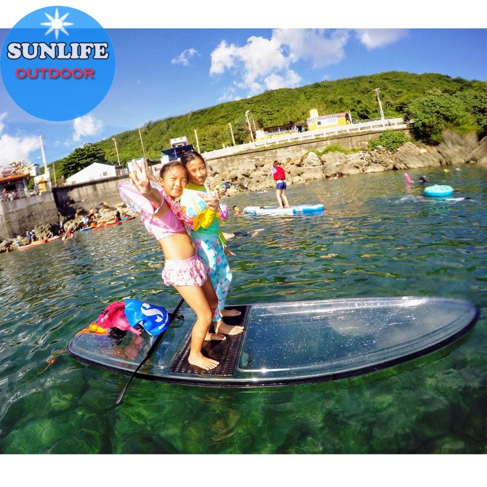 Durable and safety clear SUP board transparent surfboard with paddle 2