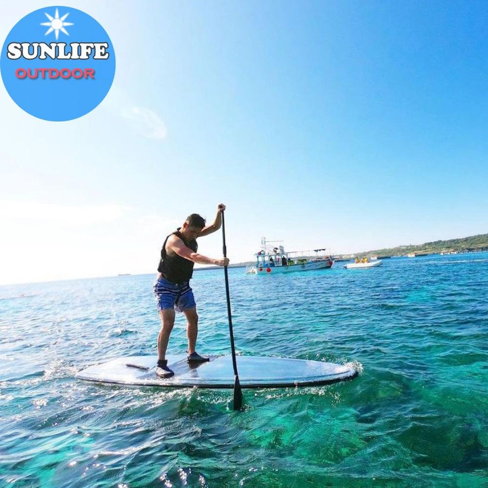 Durable and safety clear SUP board transparent surfboard with paddle 4