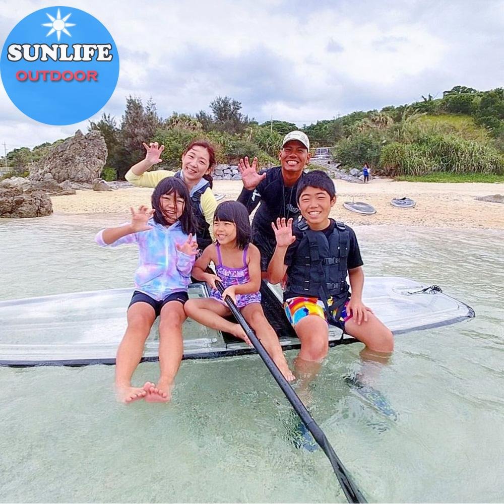 Durable and safety clear SUP board transparent surfboard with paddle 5