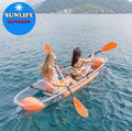 CE Certificate crystal clear canoe with paddles and seats for water sport