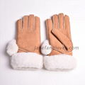Ladies genuine sheepskin hand stitched sheepskin glove 1