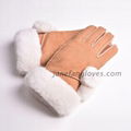 Ladies genuine sheepskin hand stitched sheepskin glove 2