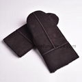 winter outdoor men sheepskin double face curly hair shearling snow mittens 2