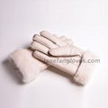 Wholesale customized hand-sewing winter warm women men sheepskin gloves