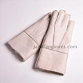 Wholesale customized hand-sewing winter warm women men sheepskin gloves 2