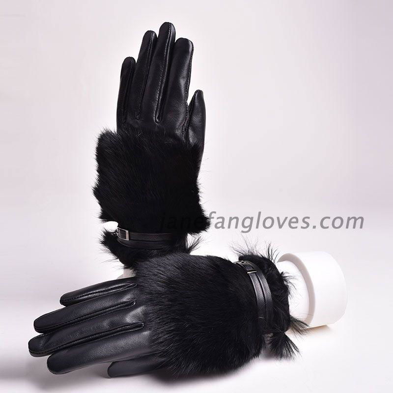 Women's 100% real sheepskin leather gloves lady winter warm fashion gloves 