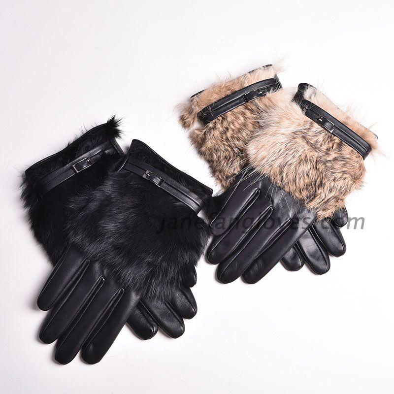 Women's 100% real sheepskin leather gloves lady winter warm fashion gloves  2