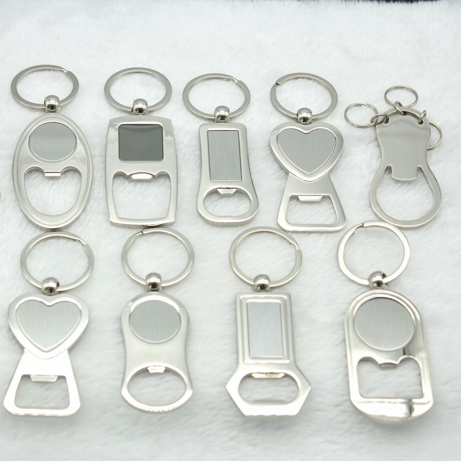 Nickel Blank Keychain with Bottle Opener