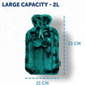 工厂批发热销奢华舒适人造毛绒绒球热水瓶 - 2 升 2