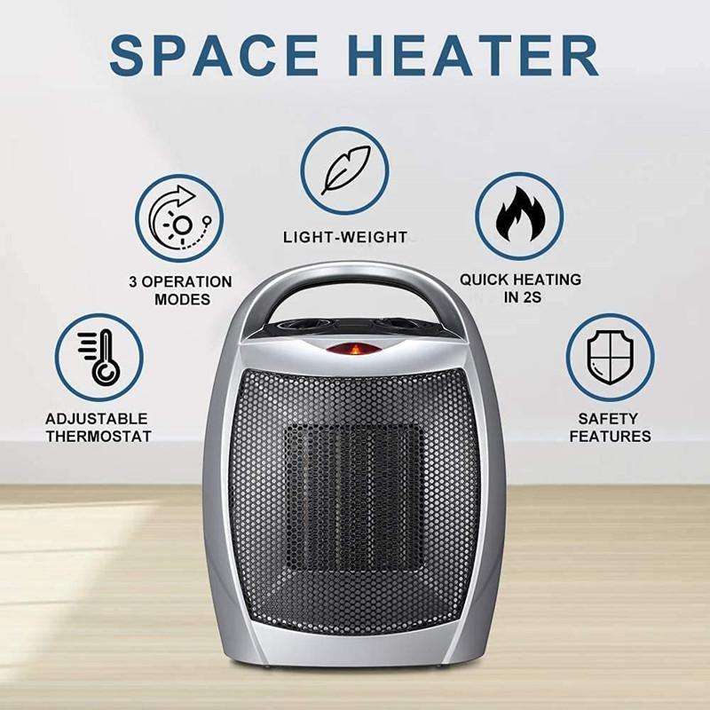 2 in 1 Fan Heater Energy Efficient Electric Heater Portable Ceramic