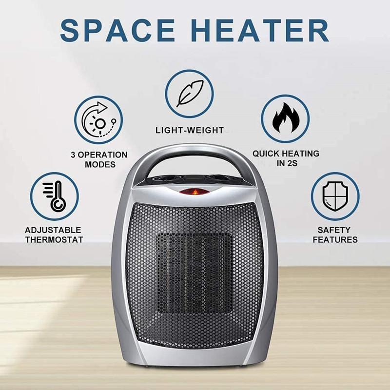 2 in 1 Fan Heater Energy Efficient Electric Heater Portable Ceramic 1500W/750W  2