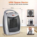 2 in 1 Fan Heater Energy Efficient Electric Heater Portable Ceramic 1500W/750W  5