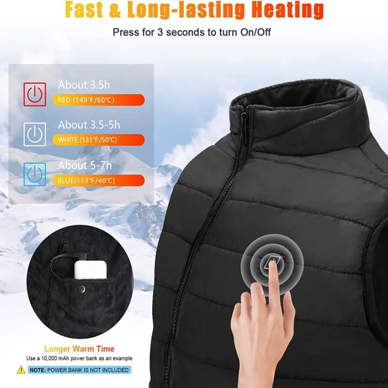 Men's Women's USB Electric Vest Electric jacket size washable warm vest coat 2